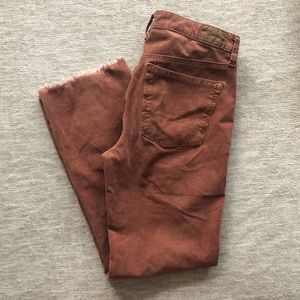 american eagle corduroy pants high rise crop flare